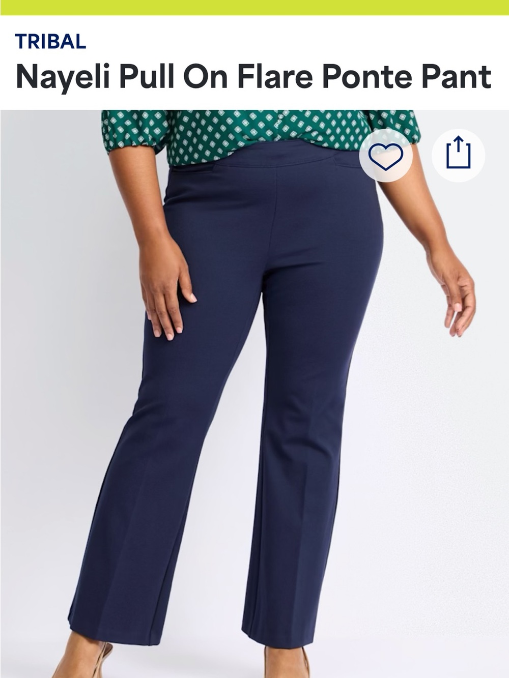 Tribal Navy Pull-On Flare Ponte Pant - Nayeli STITCH FIX